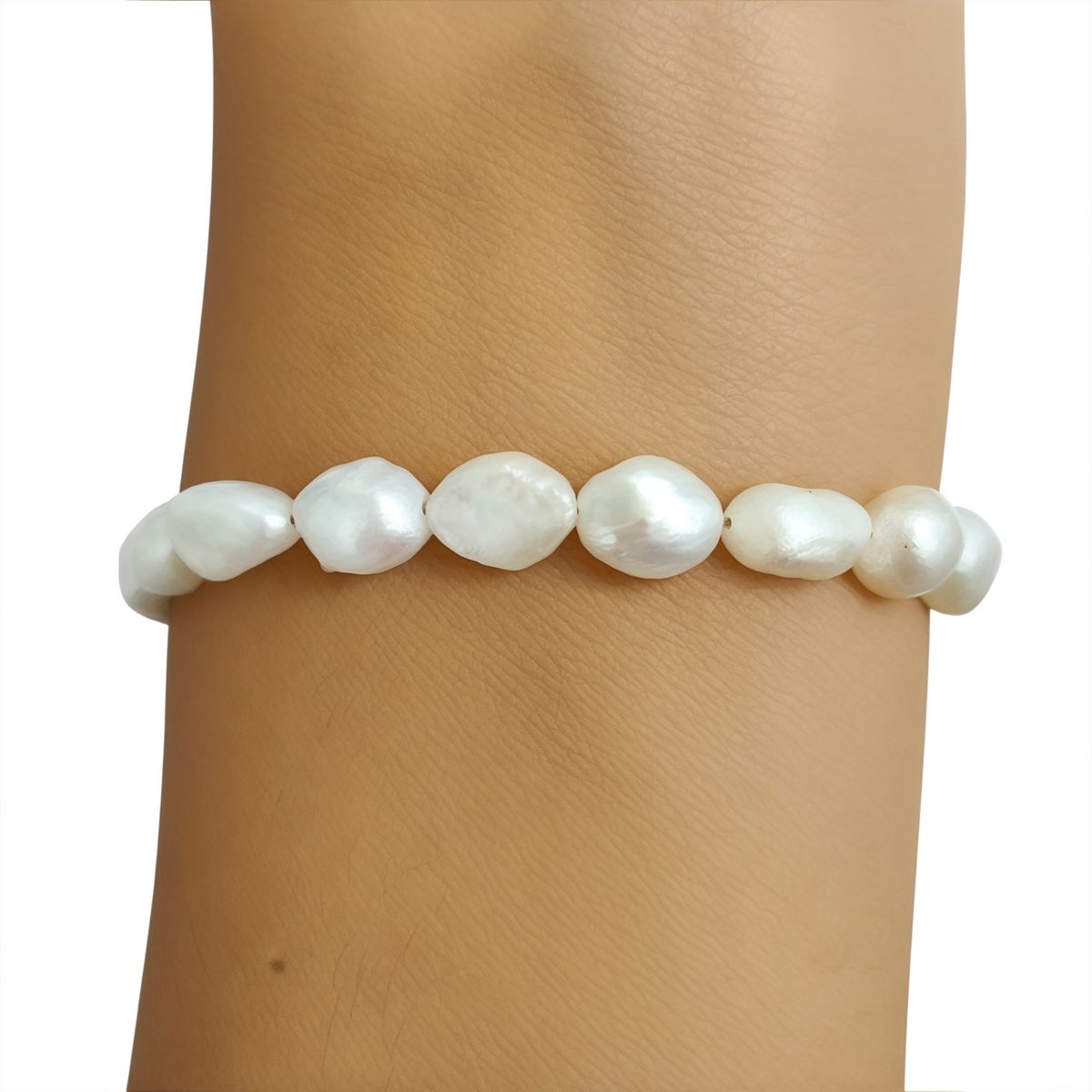 COGGIOLA - Pulsera Perlas De Río Alargadas Plata Fina 925