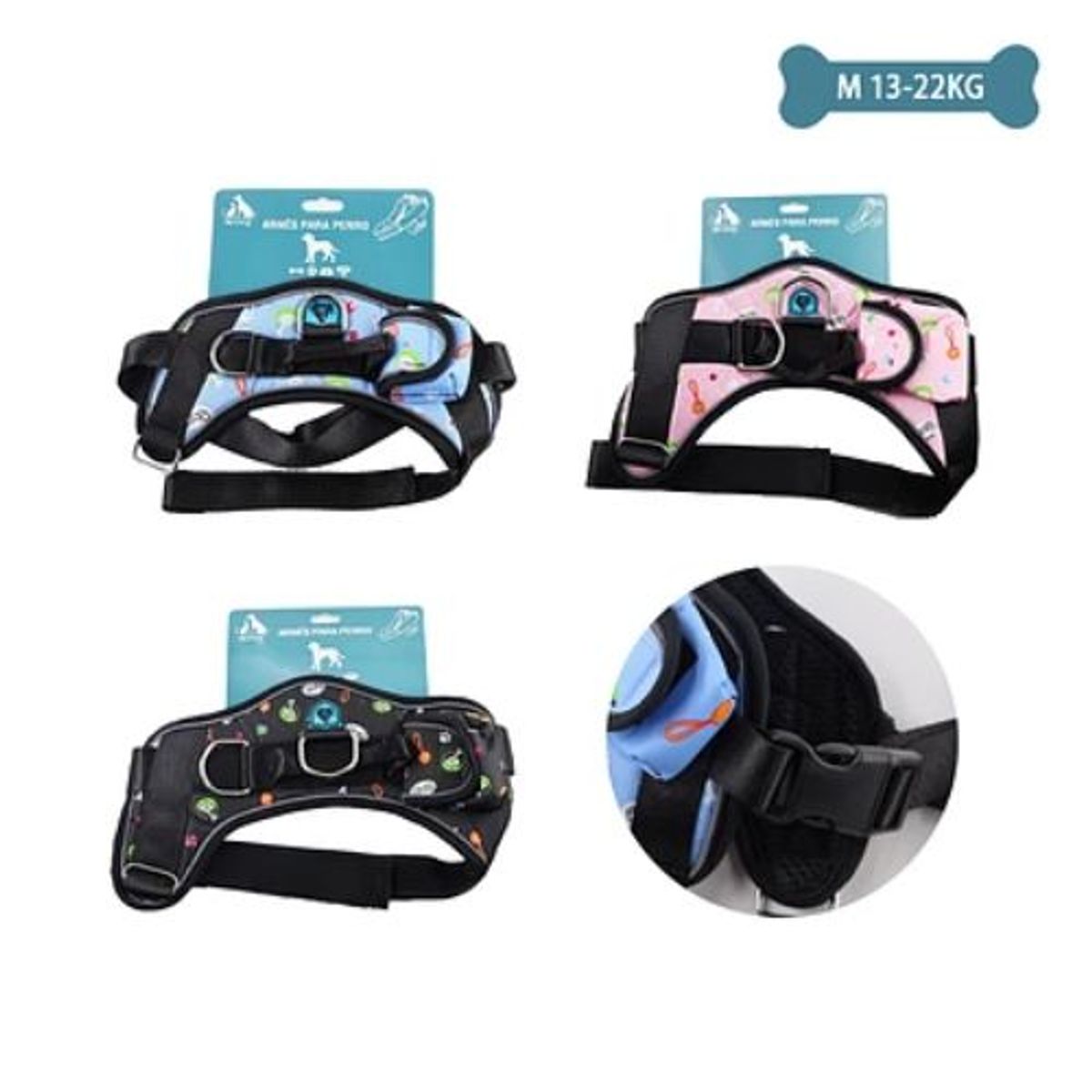 GENERICO - Arnés K9 equipado para mascotas talla M 13-22kg Color Negro