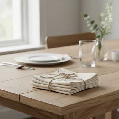 Imagen 2 del producto Pack de 4 servilletas de tela 45×45 cm Algodón crea color crudo Acron Studio