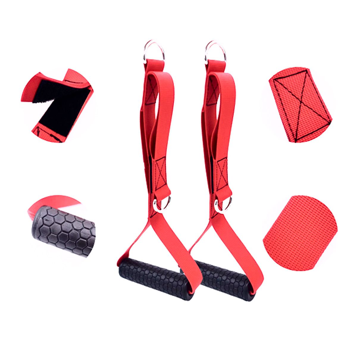 GENERICO - Manillas de Caucho Multi Ajustables Triceps Doble Anillo