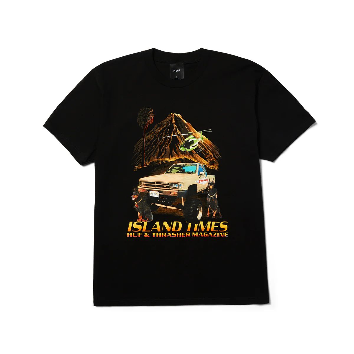 HUF - Polera HUF X THRASHER Island Tome SS Tee Black
