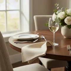 GENERICO - Pack de 20 servilletas de coctel de tela 20x20 cm Algodón crea color crudo Acron Studio