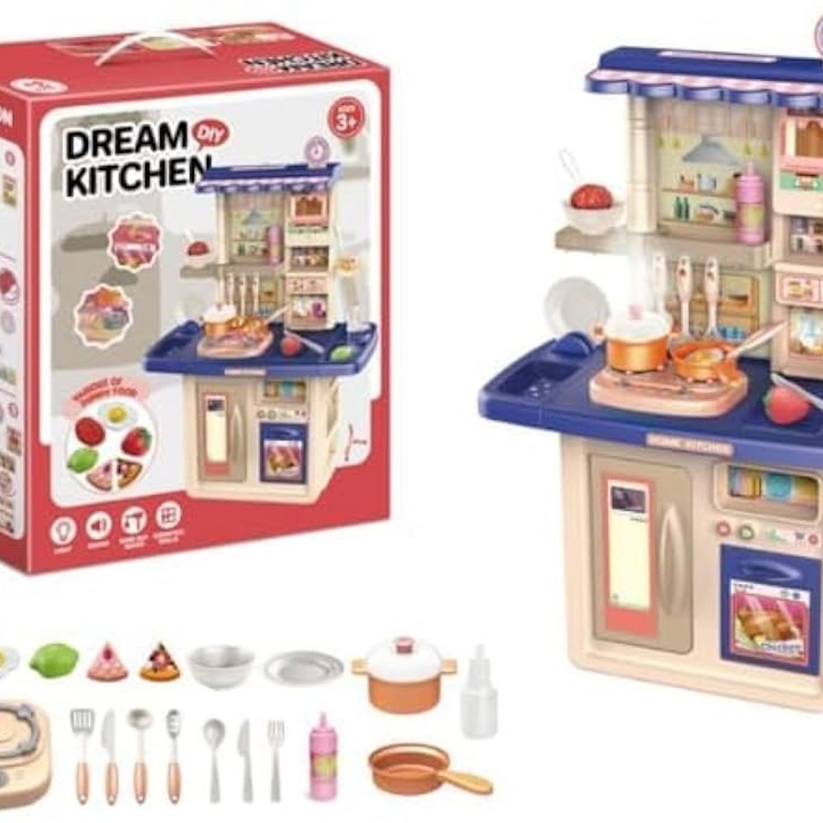 GENERICO - Cocina Infantil De Juguete con Accesorios 65CM Sonido Luz Interactiva