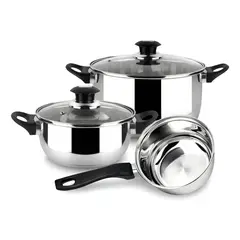 MAGEFESA - Batería De Cocina 5 Piezas Acero Inoxidable Style