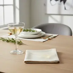 GENERICO - Pack de 6 servilletas de coctel de tela 20x20 cm Algodón crea color crudo Acron Studio