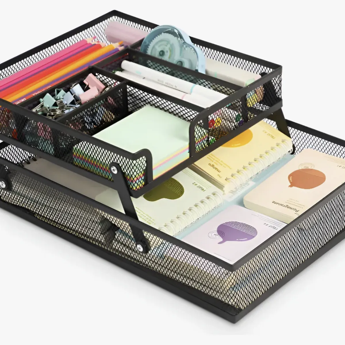 OKAY - Organizador Metal Escritorio Plegable Multiuso Con 2 Niveles
