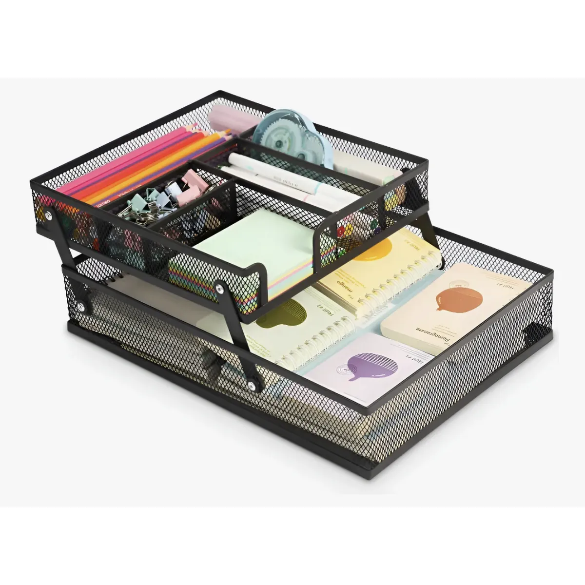 OKAY - Organizador Metal Escritorio Plegable Multiuso Con 2 Niveles