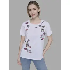 KARL LAGERFELD - Polera con bordados gráficos