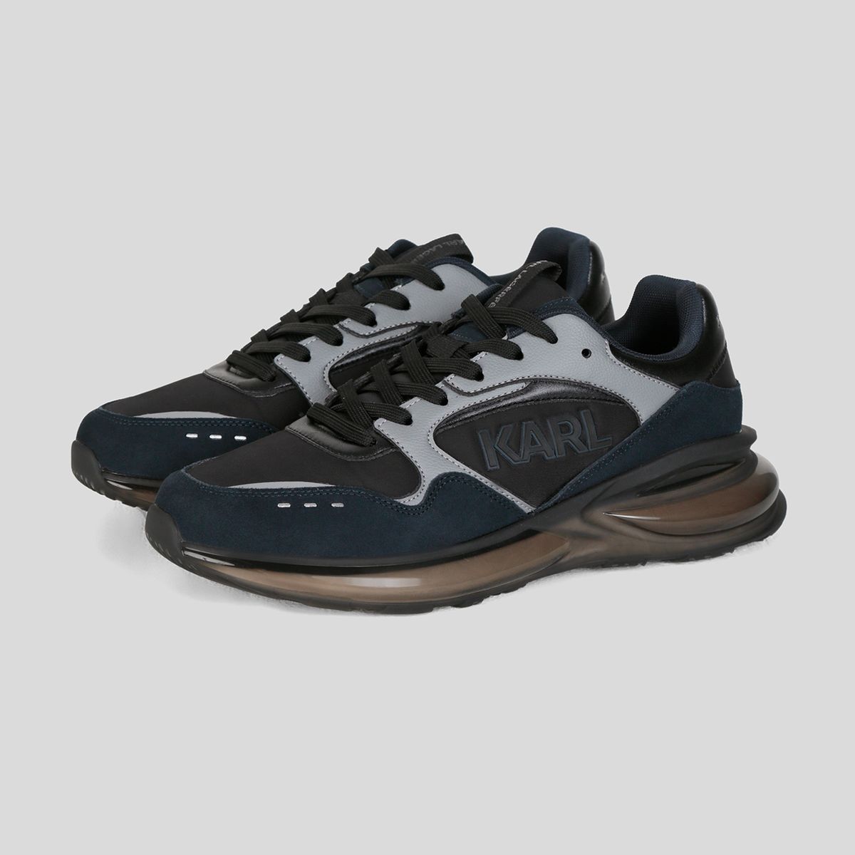 KARL LAGERFELD - Zapatillas runner de nailon y cuero con logo Karl