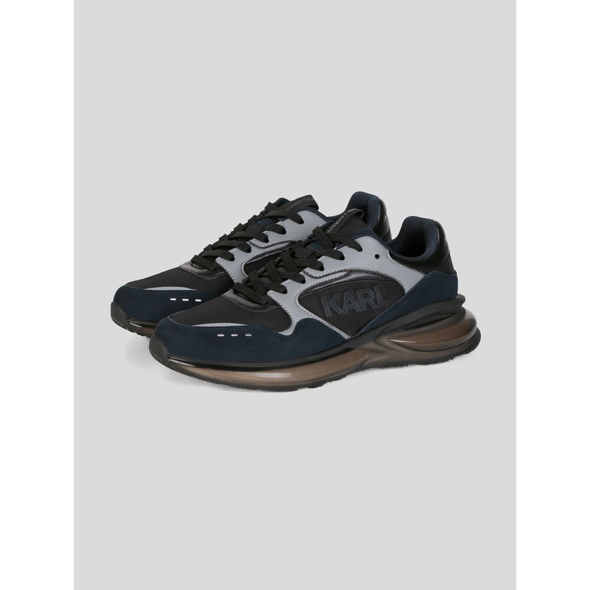 KARL LAGERFELD - Zapatillas runner de nailon y cuero con logo Karl