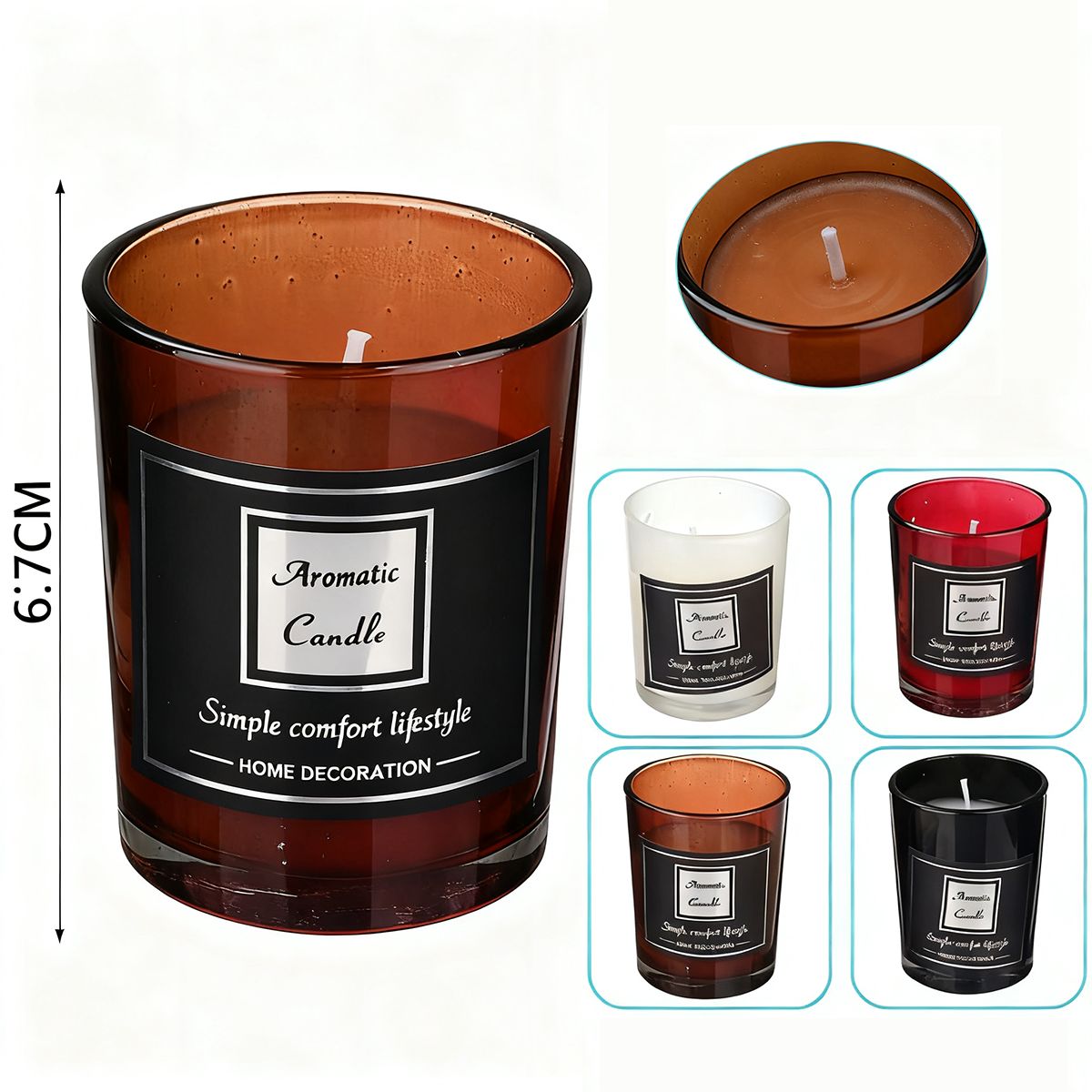 POLASUP - Set 4 velas perfumadas en botellas de vidrio con combinación de colores para una fragancia duradera