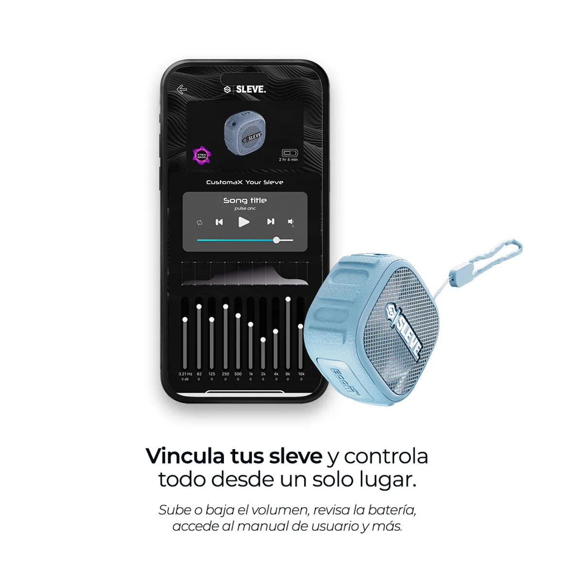 SLEVE - Parlante Bluetooth Sleve Boom Mini Portátil IPX5 Gps Auracast Multiconexión App Customax 6h