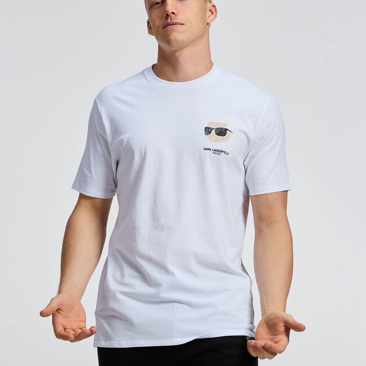 KARL LAGERFELD - Polera con gráfico de Karl con efecto desgastado