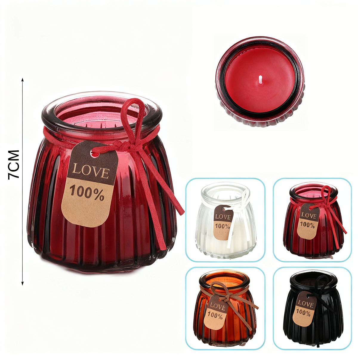 POLASUP - Set 4 Velas aromáticas en botellas vidrio combinación negro naranja blanco rojo fragancia duradera