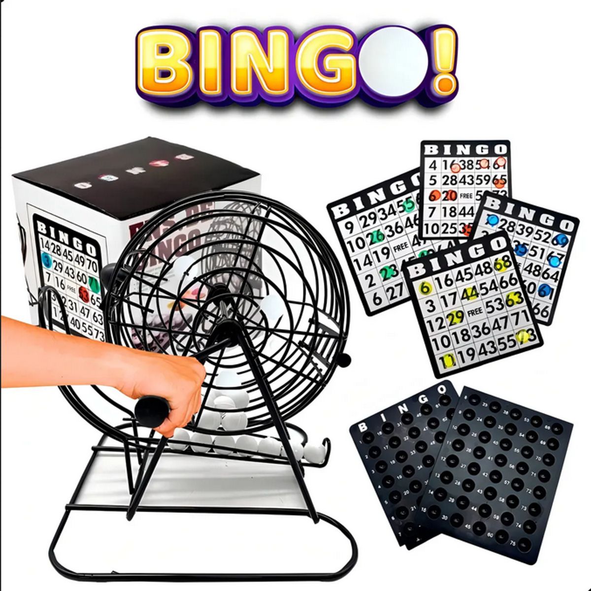 GENERICO - Bingo Completo Incluye Tombola Fichas Pelotas Juego