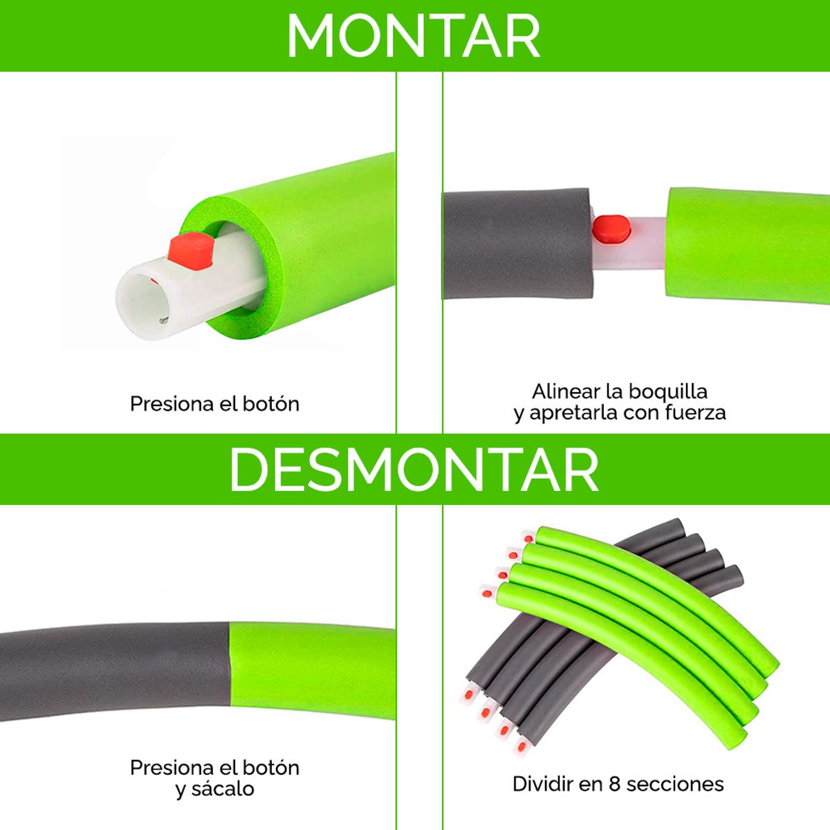 IMPOPLANET - ARO FITNESS HULA HOOP PRO 1KG - DESMONTABLE Y TONIFICADOR