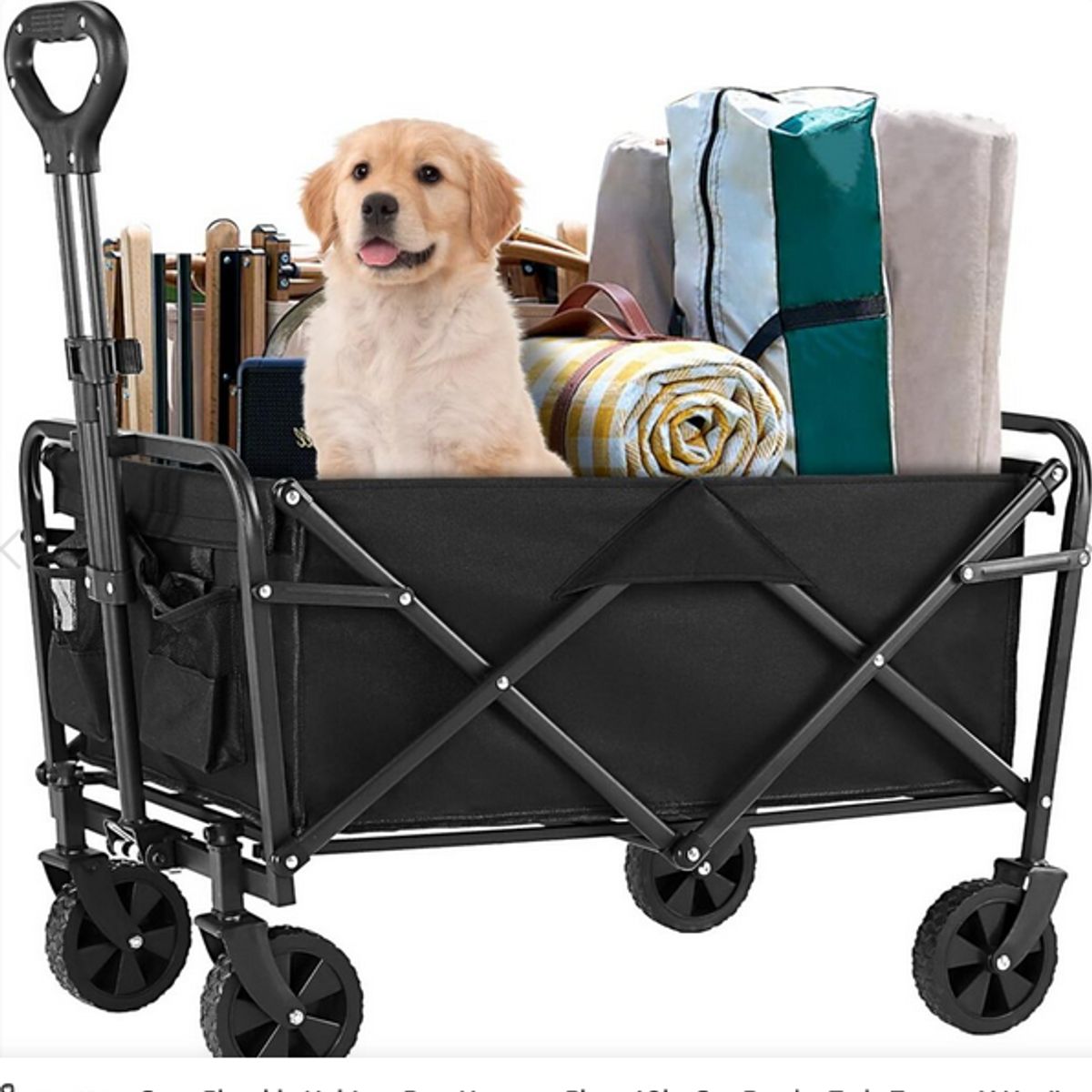 GENERICO - Carrito Plegable Para Compras Ideal Para El Camping Y Picnic Negro