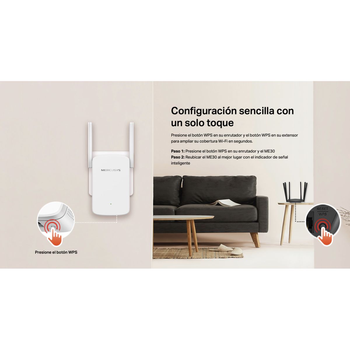 MERCUSYS - Repetidor De Señal Inalámbrico Mercusys Me10 Wi-fi 300 Mbps