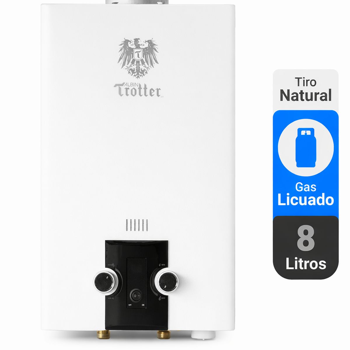ALBIN TROTTER - Calefón ATPW 8 LT N24 Tiro Natural Gas Licuado