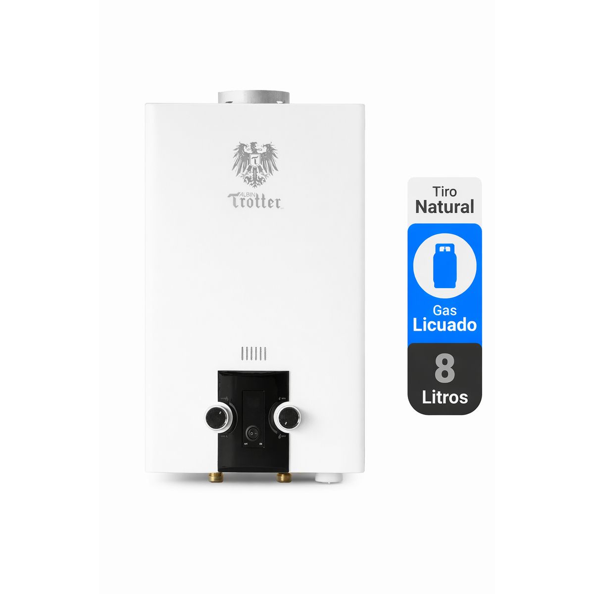 ALBIN TROTTER - Calefón ATPW 8 LT N24 Tiro Natural Gas Licuado