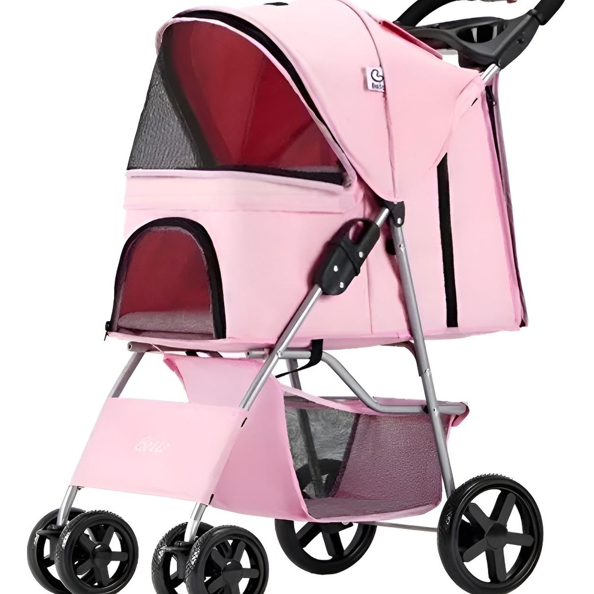 GENERICO - Coche Para Paseo Mascota Perro 4 Ruedas Rosa