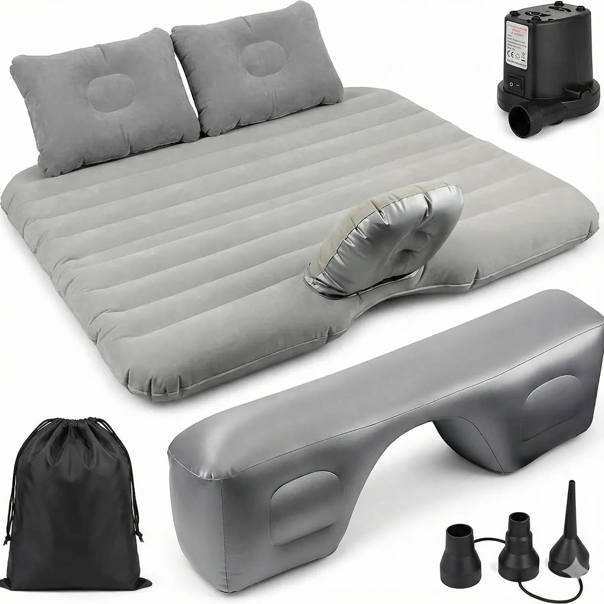 GENERICO - Colchón Inflable para Auto Universal + Bomba 12V y Almohadas  Cama de Camping y Viajes