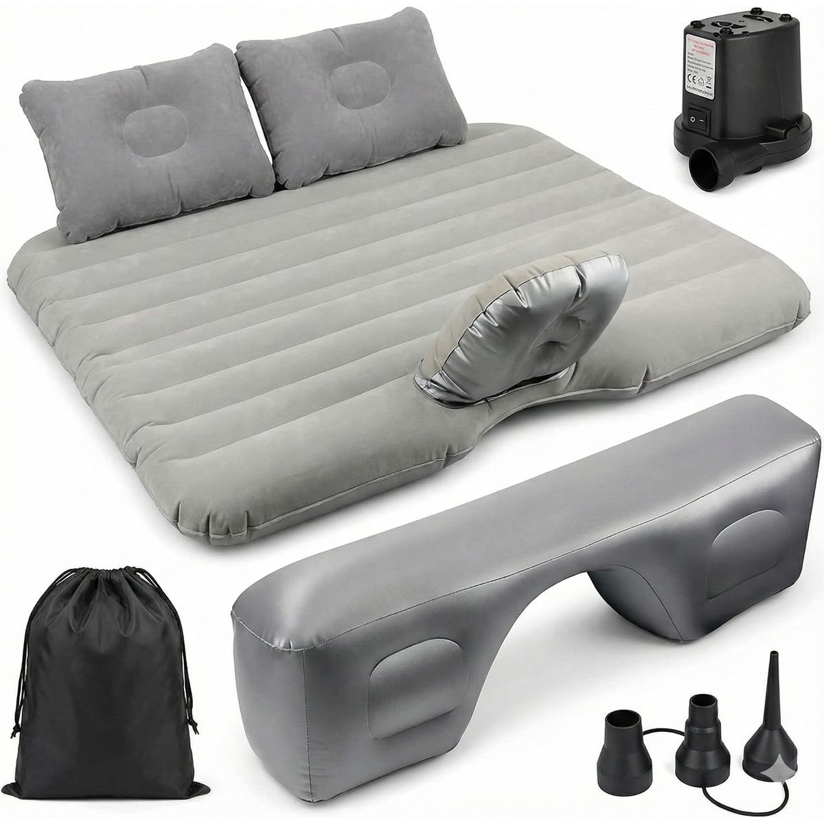 GENERICO - Colchón Inflable para Auto Universal + Bomba 12V y Almohadas  Cama de Camping y Viajes