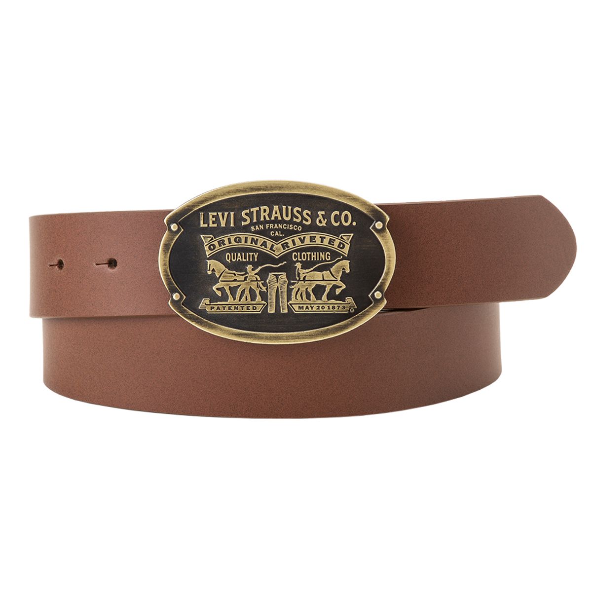 LEVIS - Cinturón Hombre Billy Plaque Belt Café Levis