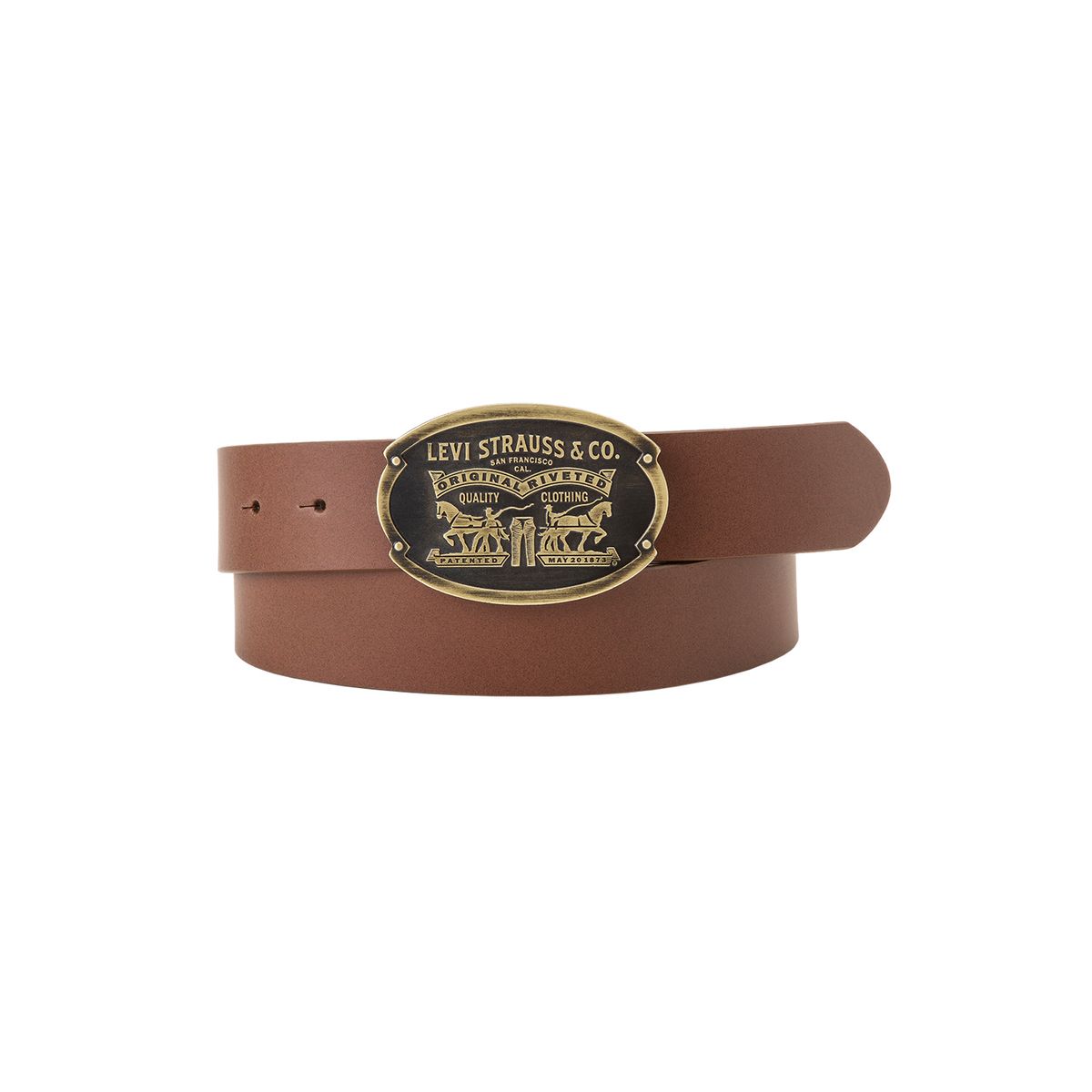 LEVIS - Cinturón Hombre Billy Plaque Belt Café Levis