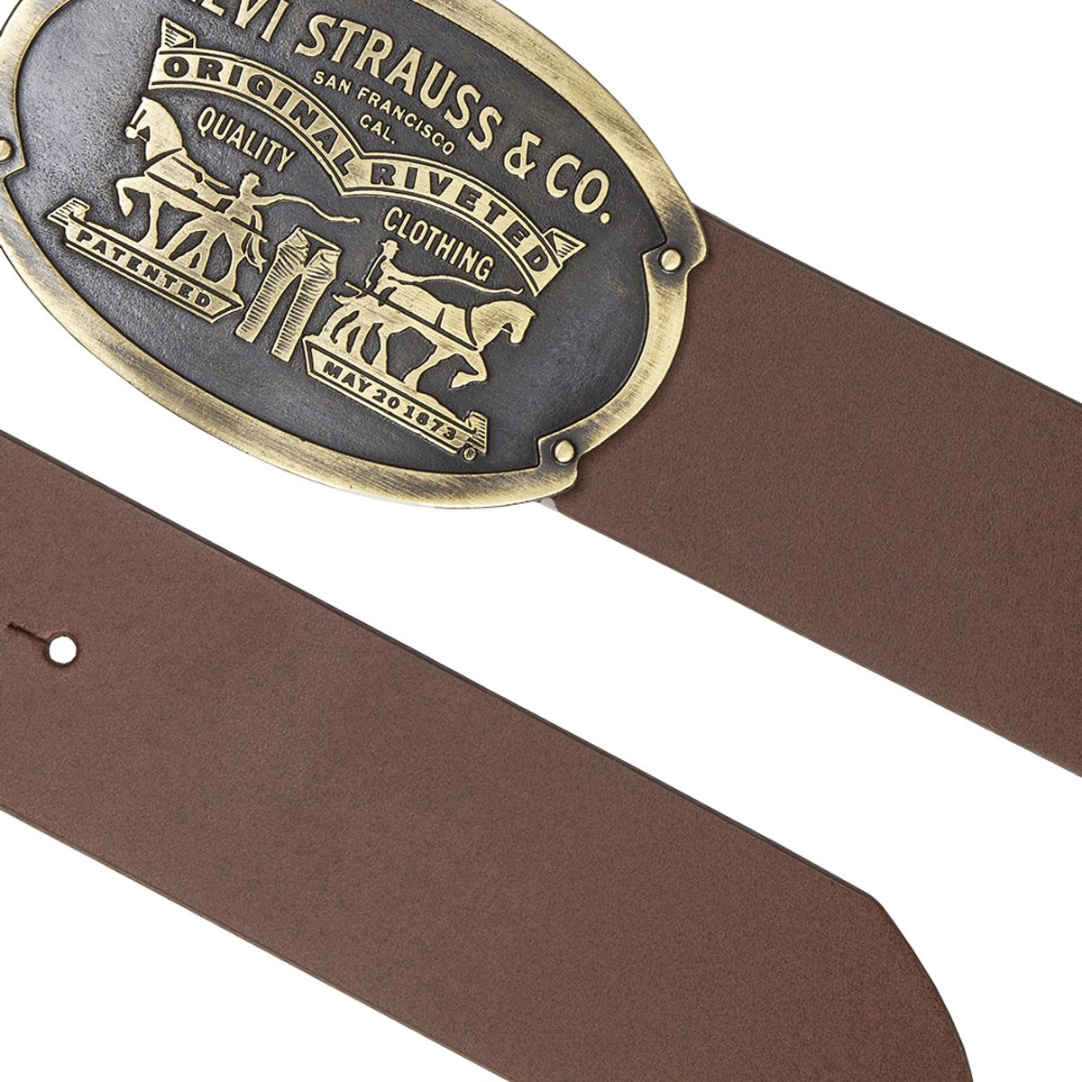 LEVIS - Cinturón Hombre Billy Plaque Belt Café Levis