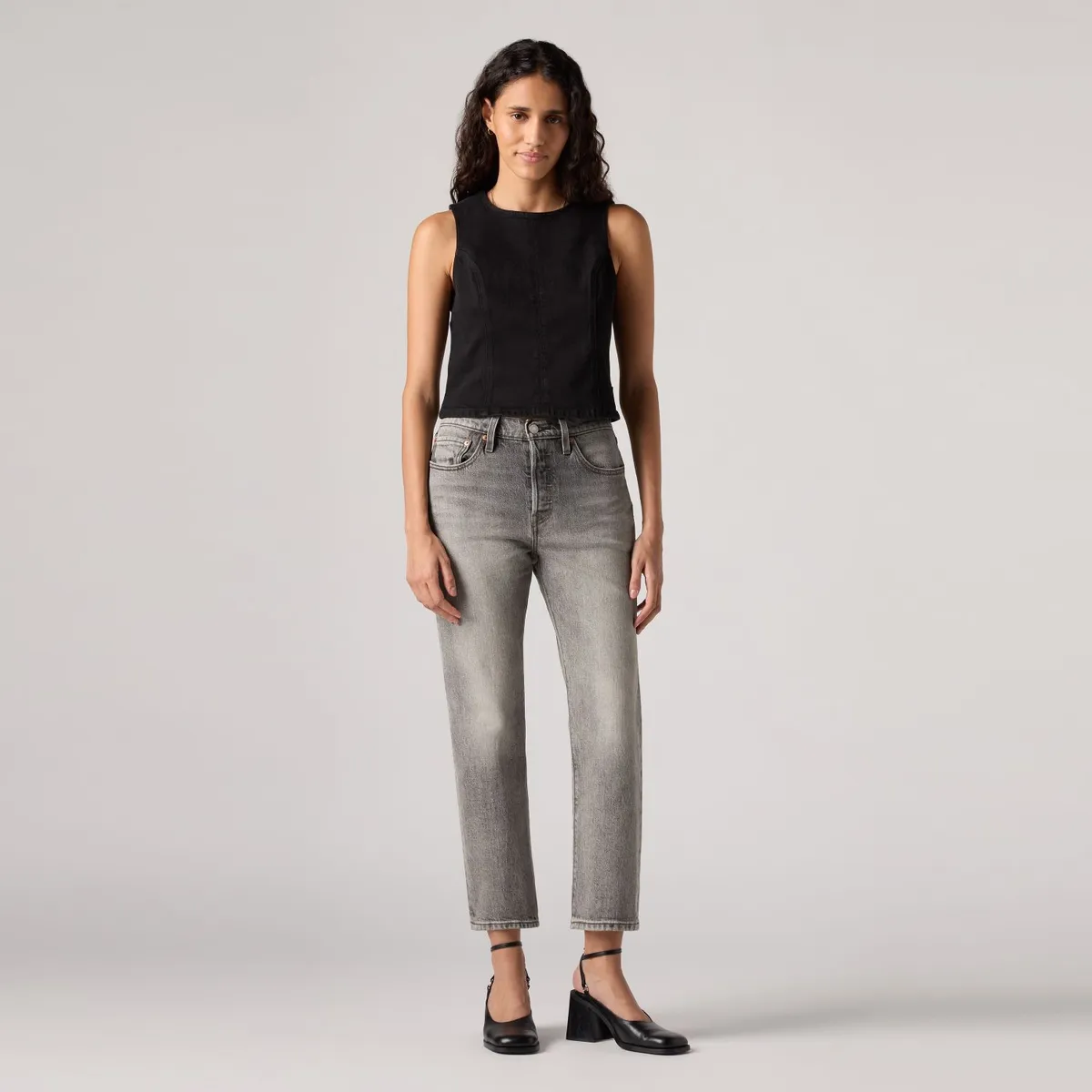 LEVIS - Jeans Mujer 501 Crop Gris Levis