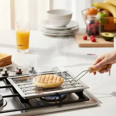 UTILISIMO - Tostador Parrilla Manual De Cocina Acero Inoxidable