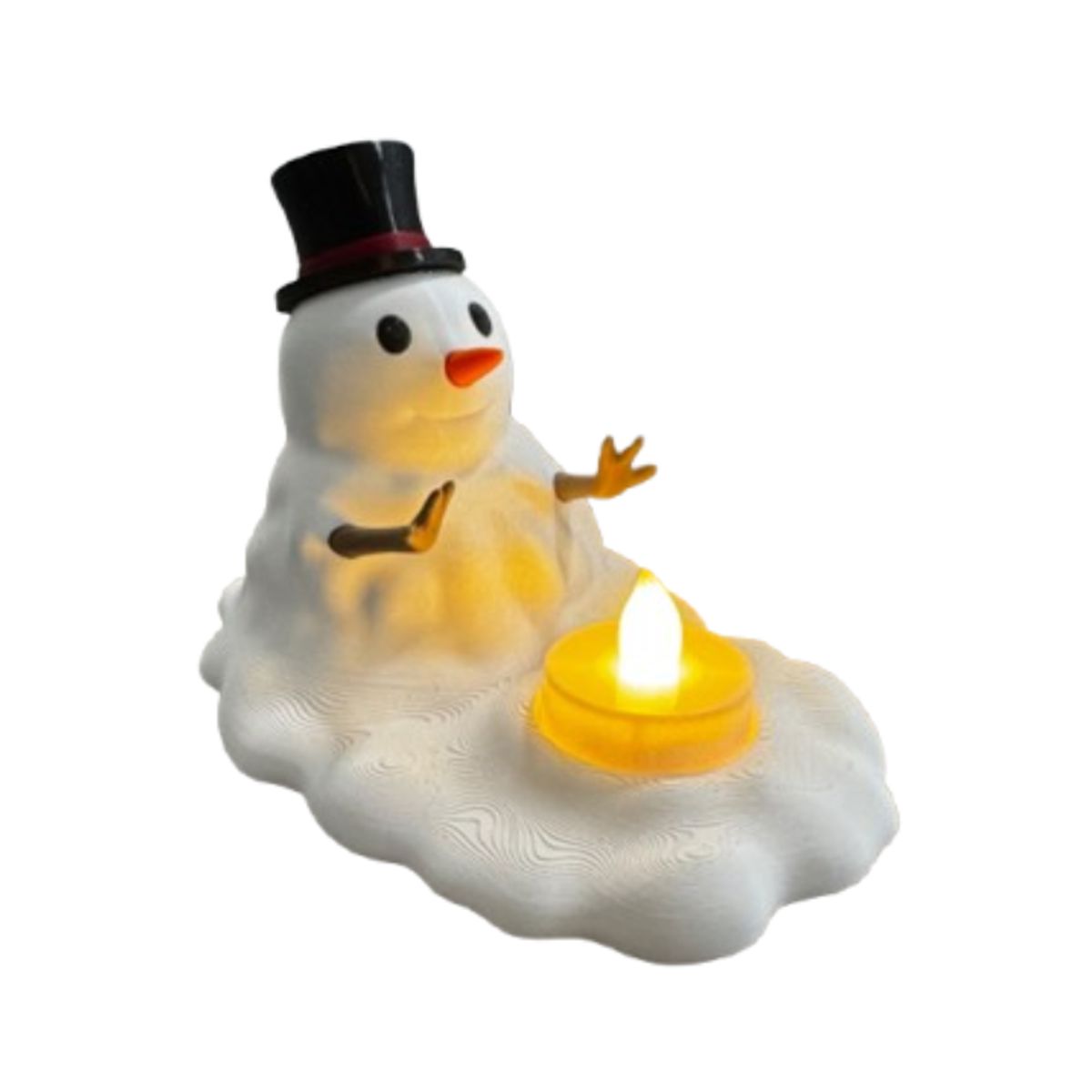 GENERICO - Portavelas LED de Muñeco de Nieve