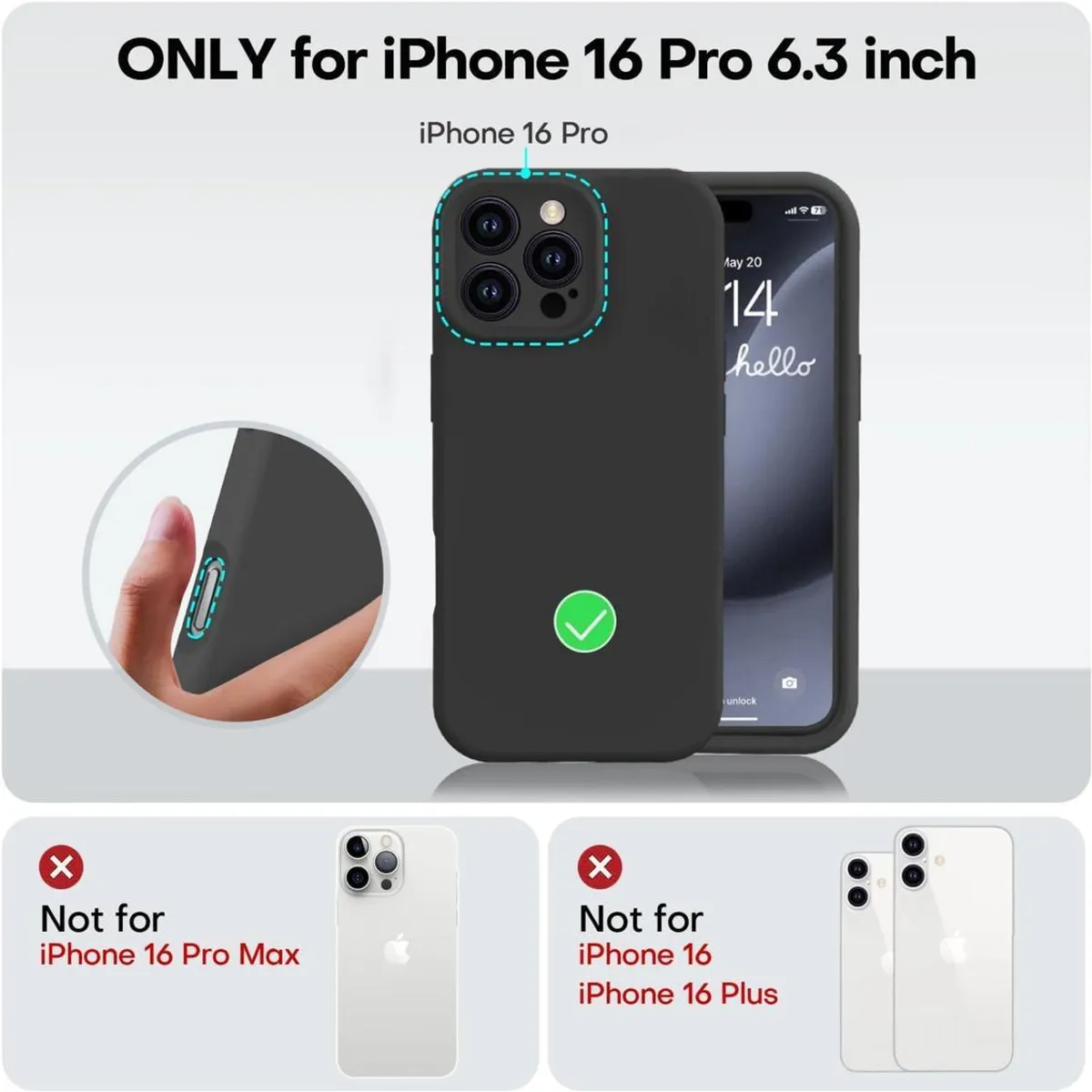 GENERICO - Carcasa para iPhone 16 Pro Silicona Antigolpes Colores - Rosa