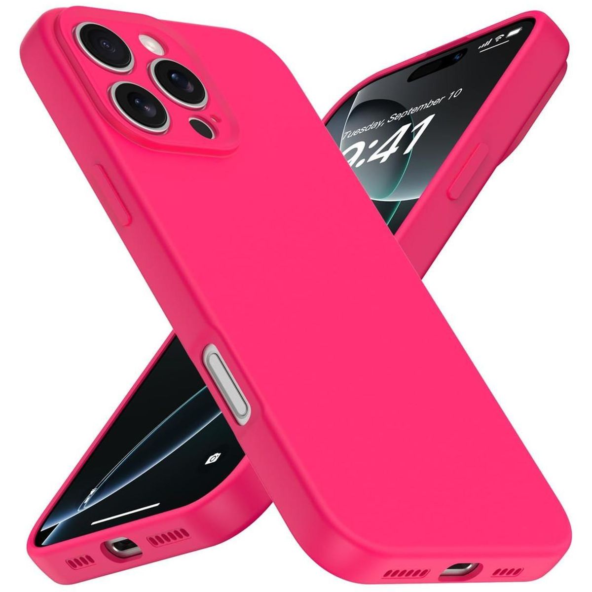 GENERICO - Carcasa para iPhone 16 Pro Max Silicona Antigolpes Colores - Fucsia