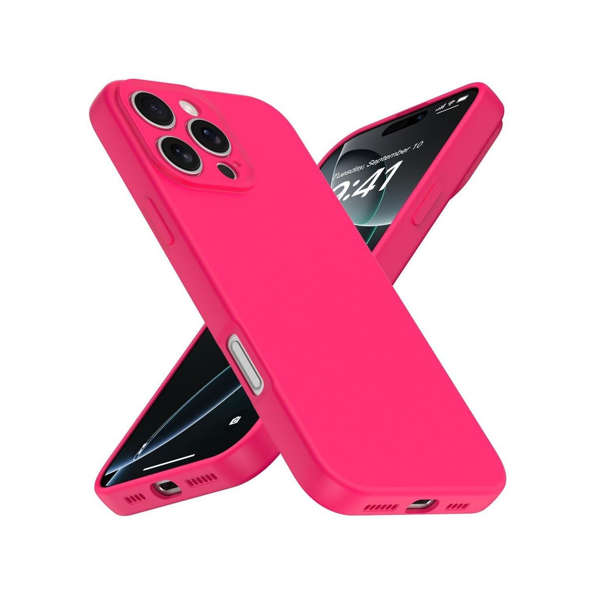 GENERICO - Carcasa para iPhone 16 Pro Max Silicona Antigolpes Colores - Fucsia