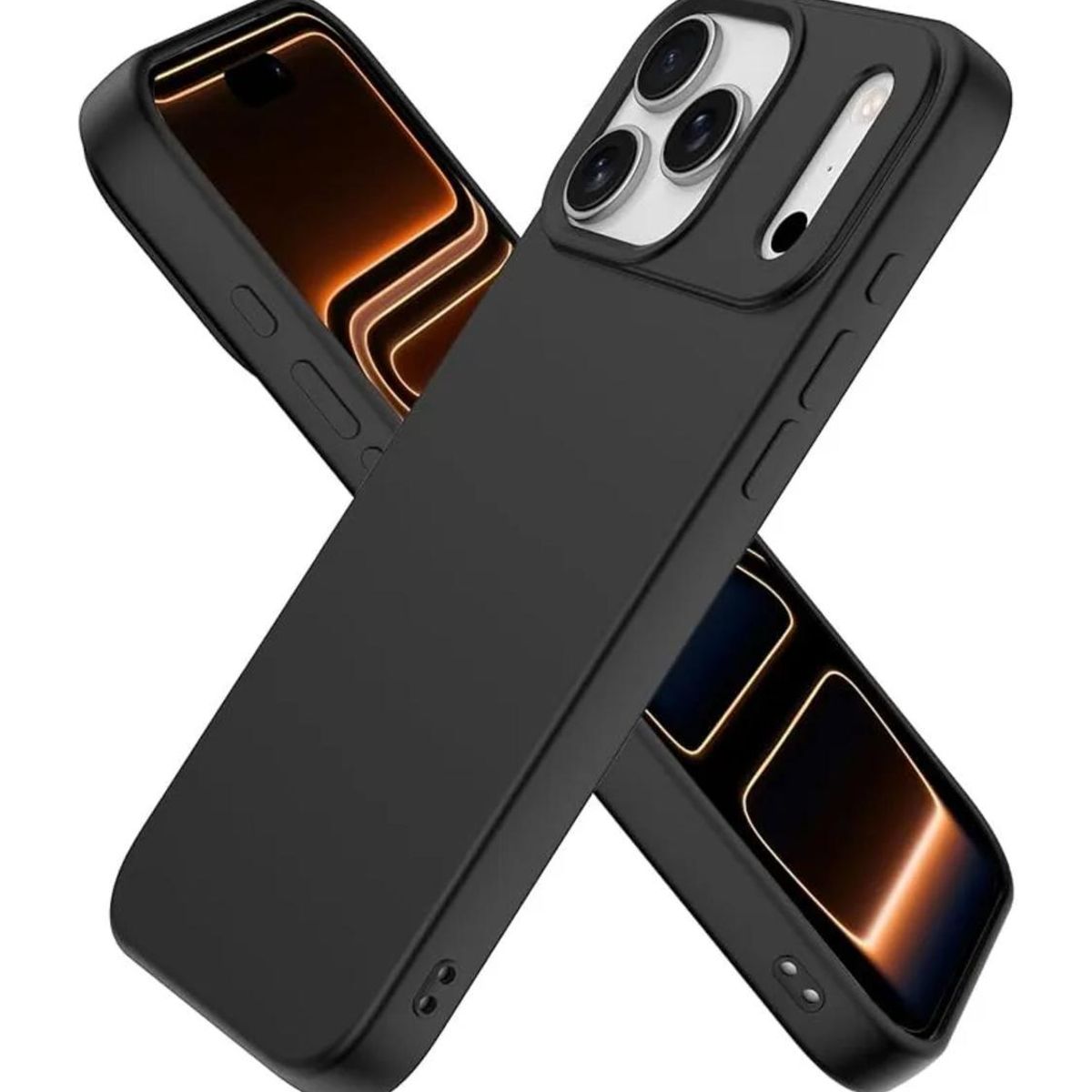 GENERICO - Carcasa para iPhone 17 Pro Max Silicona Antigolpes Colores - Negro