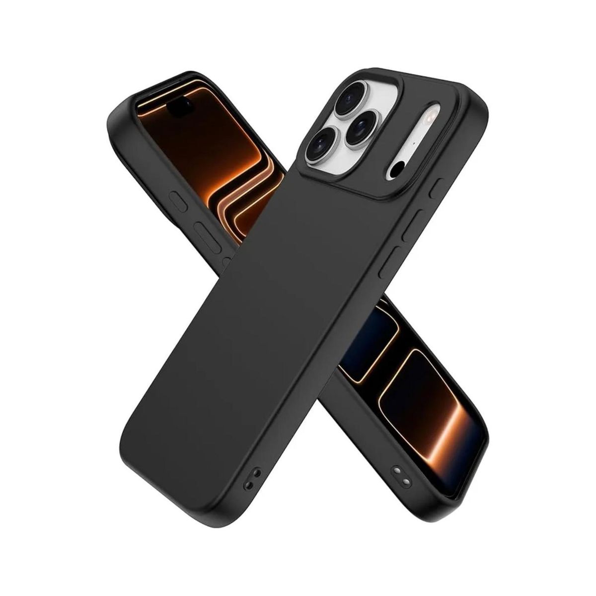 GENERICO - Carcasa para iPhone 17 Pro Max Silicona Antigolpes Colores - Negro