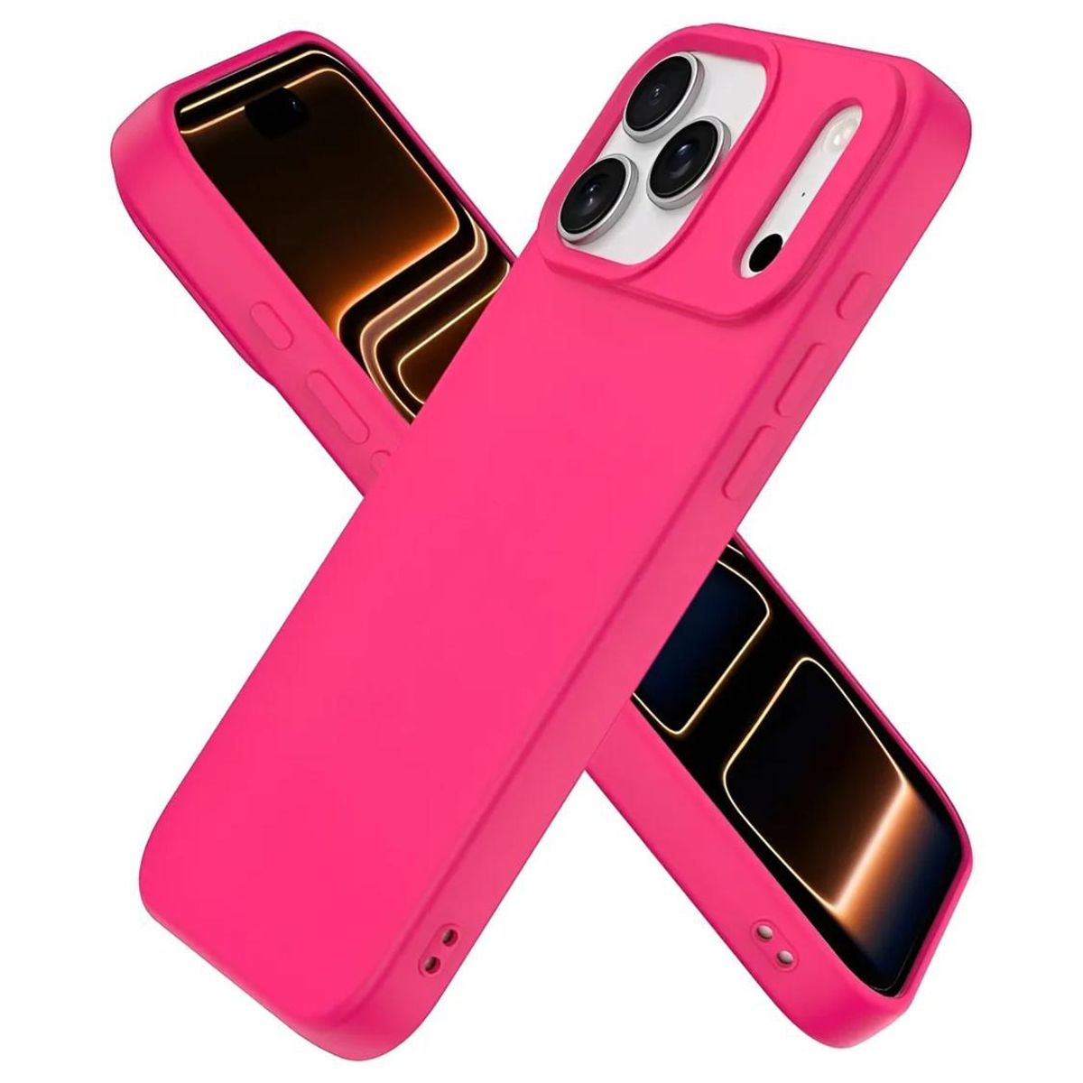 GENERICO - Carcasa para iPhone 17 Pro Max Silicona Antigolpes Colores - Fucsia