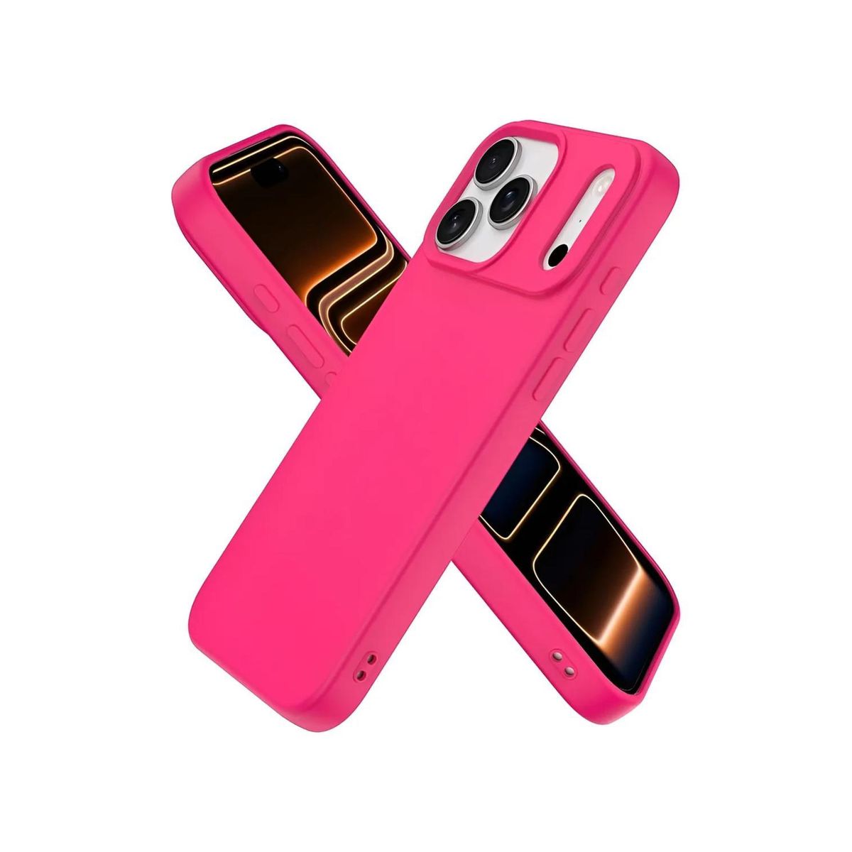 GENERICO - Carcasa para iPhone 17 Pro Max Silicona Antigolpes Colores - Fucsia
