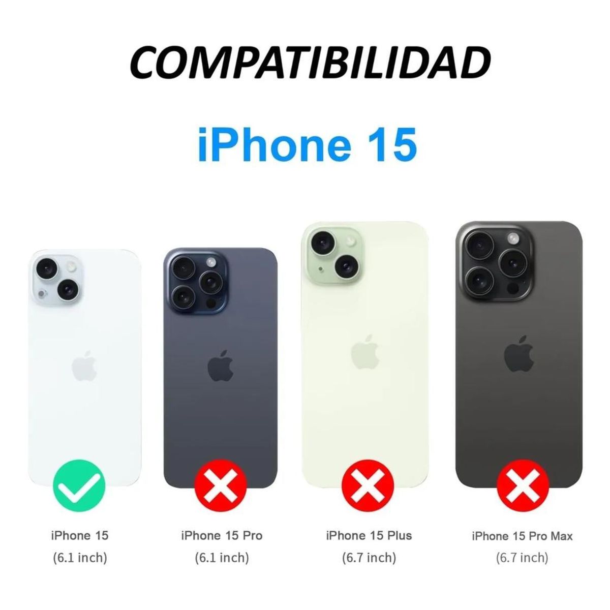GENERICO - Carcasa para iPhone 15 Transparente Antigolpe Silicona