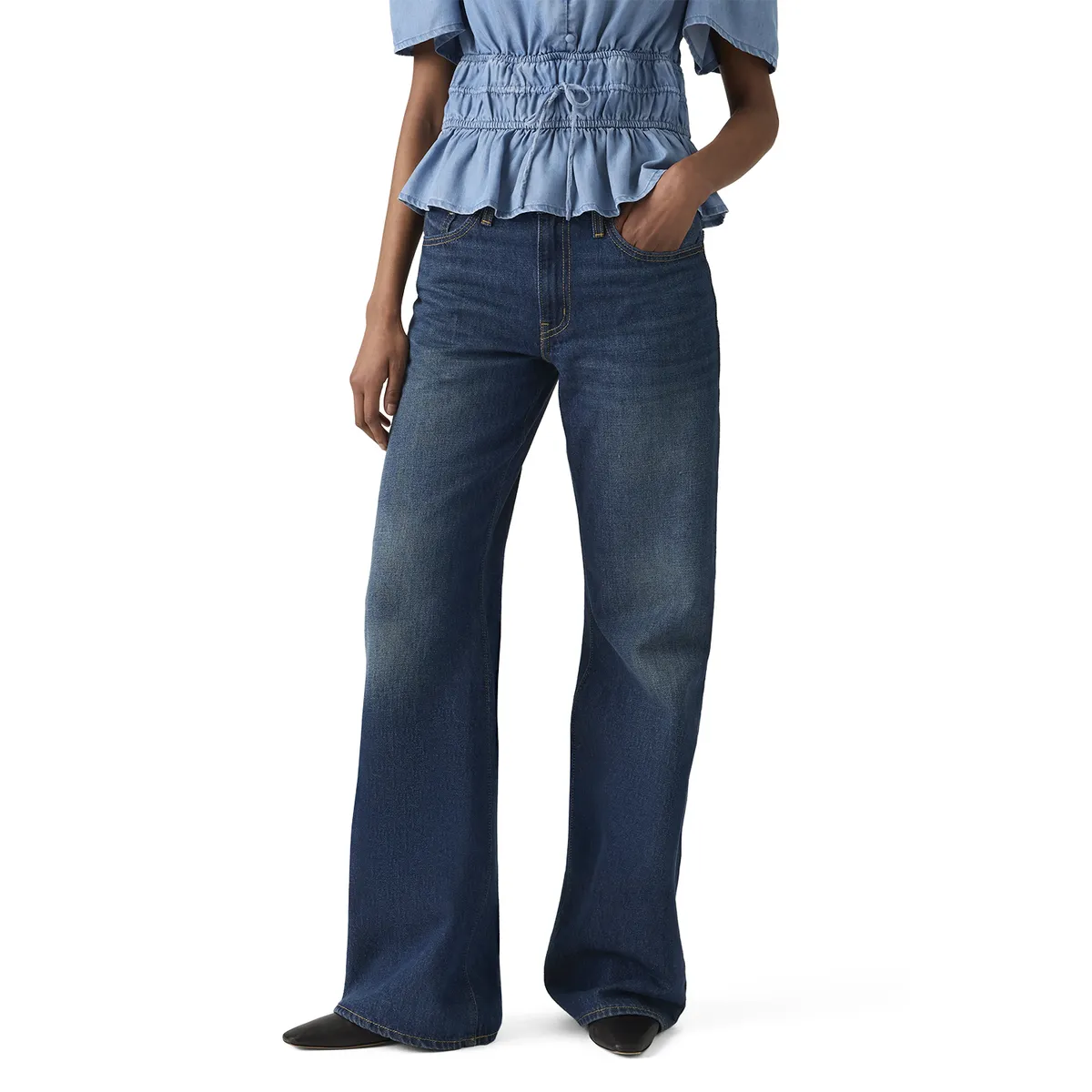 LEVIS - Jeans Mujer Middy Loose Boot Azul Levis