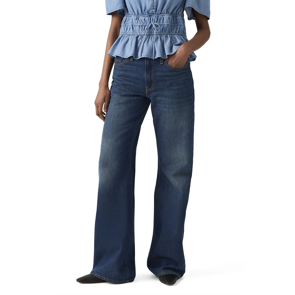 LEVIS - Jeans Mujer Middy Loose Boot Azul Levis