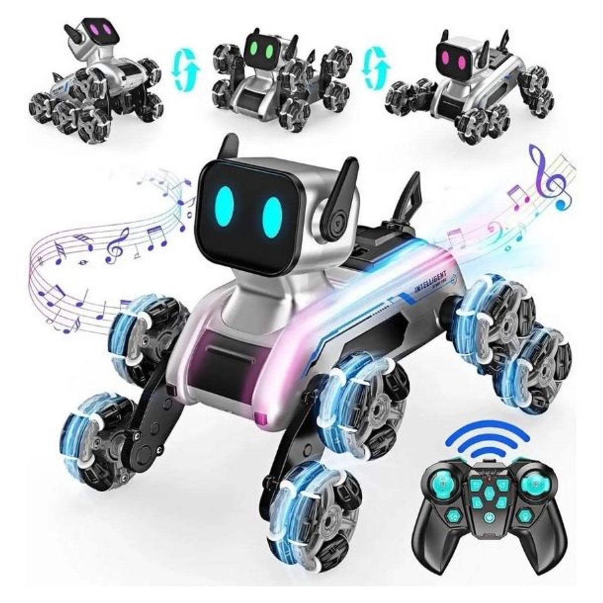 GENERICO - Perro Robot 360 Con Control Remoto Todo Terreno Con Luces Juguete Actualizado