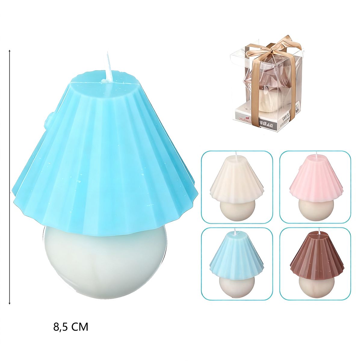 POLASUP - Set 4 Velas Lindo diseño de lámpara de mesa velas perfumadas en azul rosa café y blanco