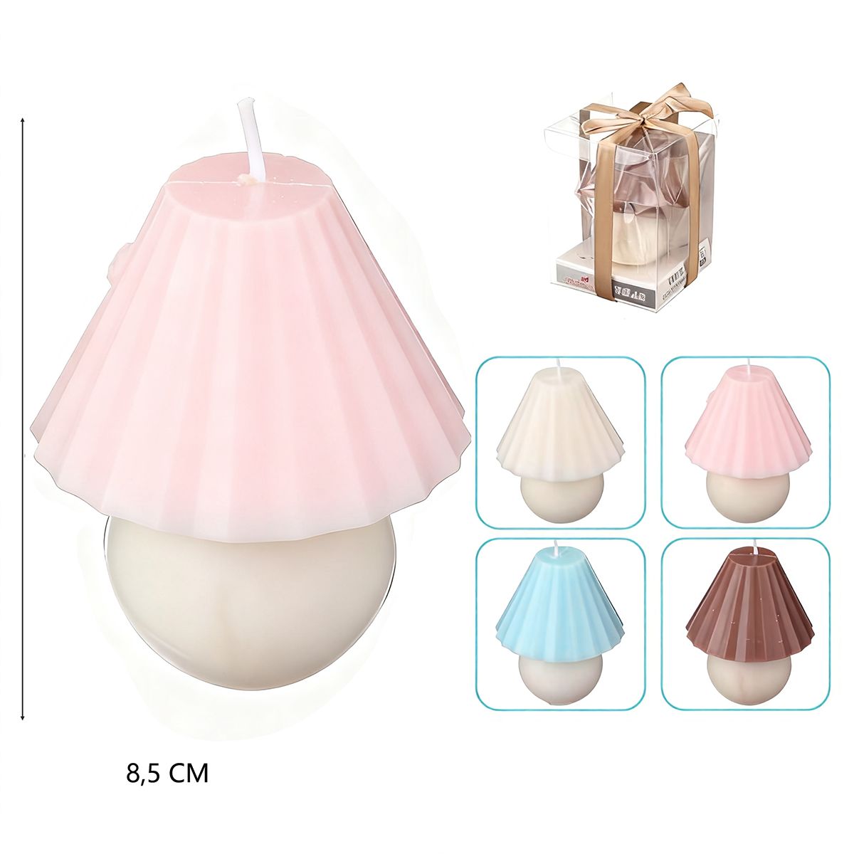 POLASUP - Set 4 Velas Lindo diseño de lámpara de mesa velas perfumadas en azul rosa café y blanco