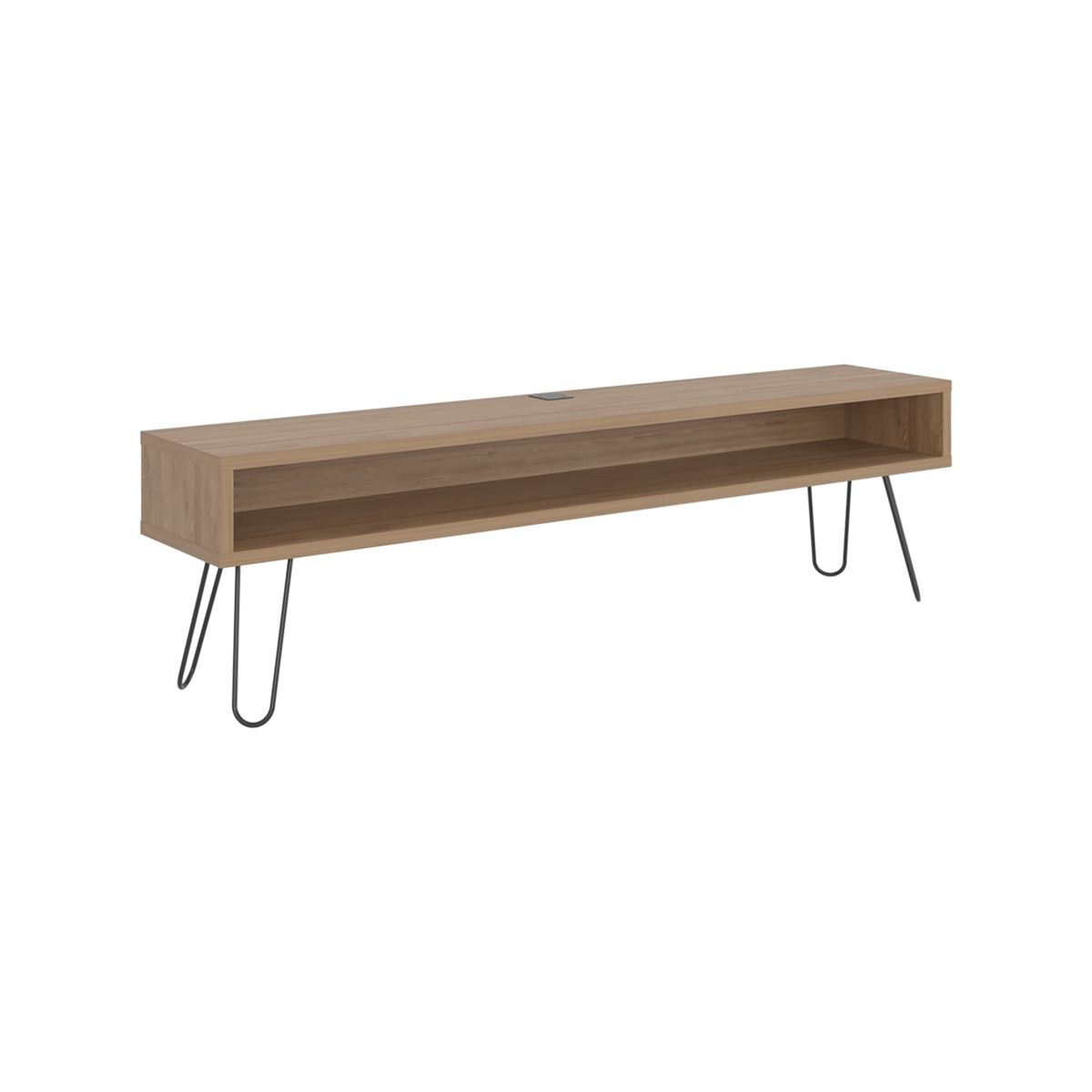 TUHOME - Rack Tv75 Luft Delgado Pata Acero Alta 495x180x35 Cm Miel