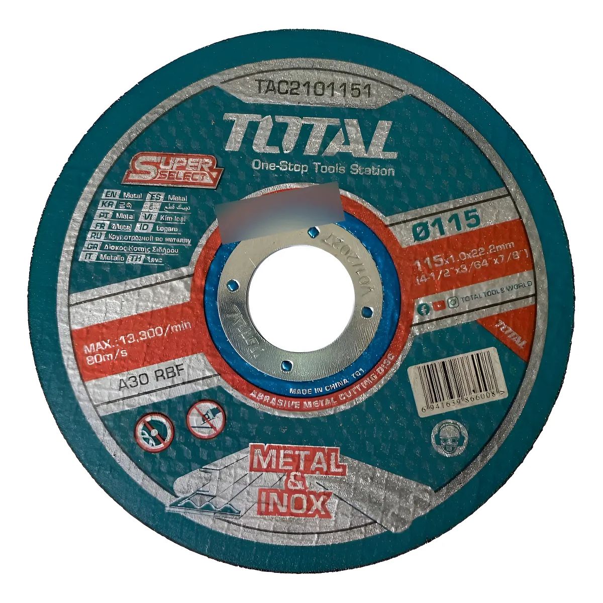TOTAL - Disco Corte Total TAC2101151 Metal 115x1x222mm Turquesa