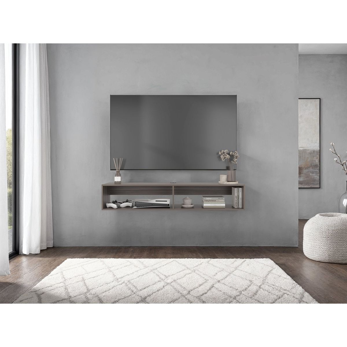 TUHOME - Panel Tv65 R-150 265x150x32 Cm Avellana