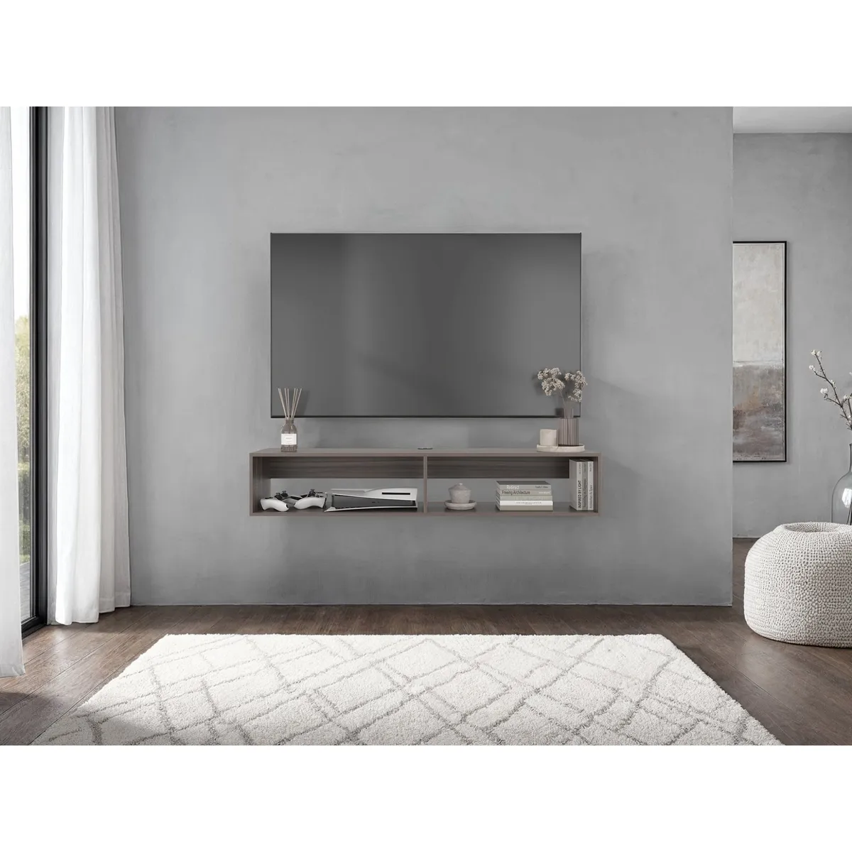 TUHOME - Panel Tv65 R-150 265x150x32 Cm Avellana
